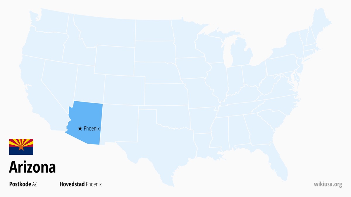 Kart over delstaten Arizona | Hvor ligger Arizona? | Arizona i USA – fakta, hva du kan se, byer, vær og kart