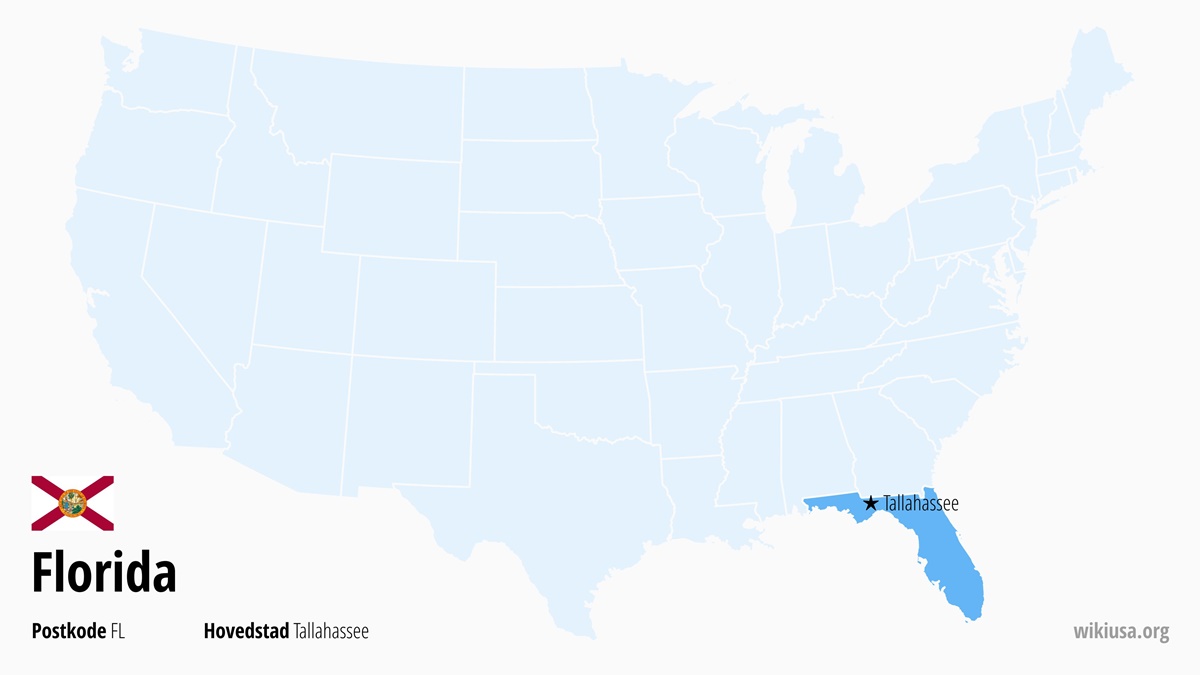 Kart over delstaten Florida | Hvor ligger Florida? | Florida i USA – fakta, hva du kan se, byer, vær og kart