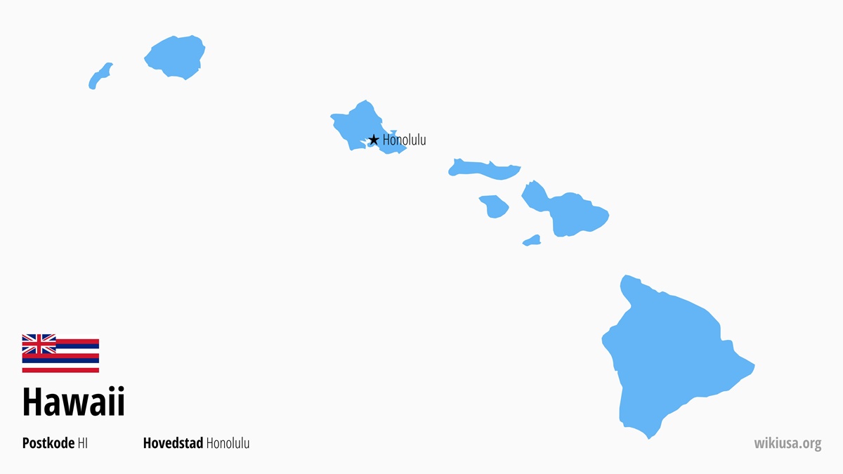 Kart over delstaten Hawaii | Hvor ligger Hawaii? | Hawaii i USA – hva du kan se, fakta, byer, vær og kart