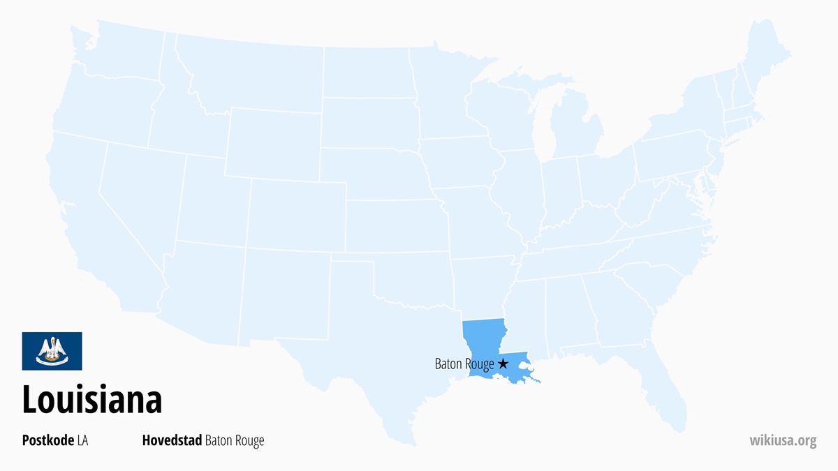 Kart over delstaten Louisiana | Hvor ligger Louisiana? | Louisiana i USA – fakta, byer, vær, hva du kan se og kart