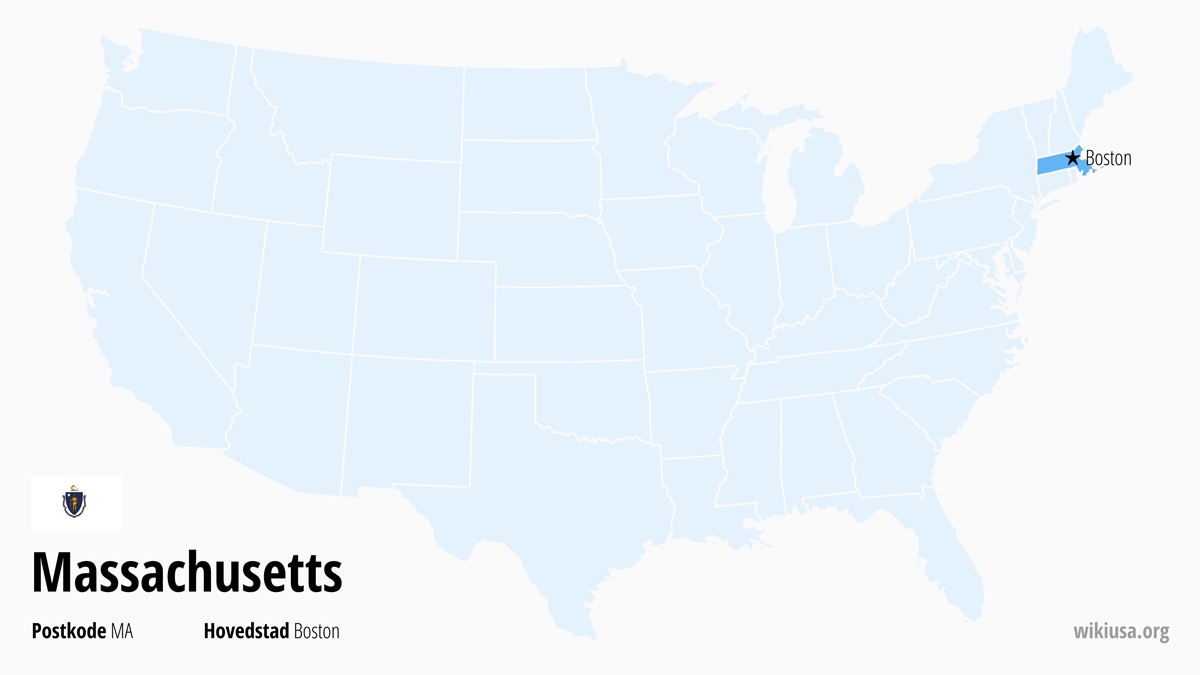 Kart over delstaten Massachusetts | Hvor ligger Massachusetts? | Massachusetts i USA – fakta, hva du kan se, vær og kart