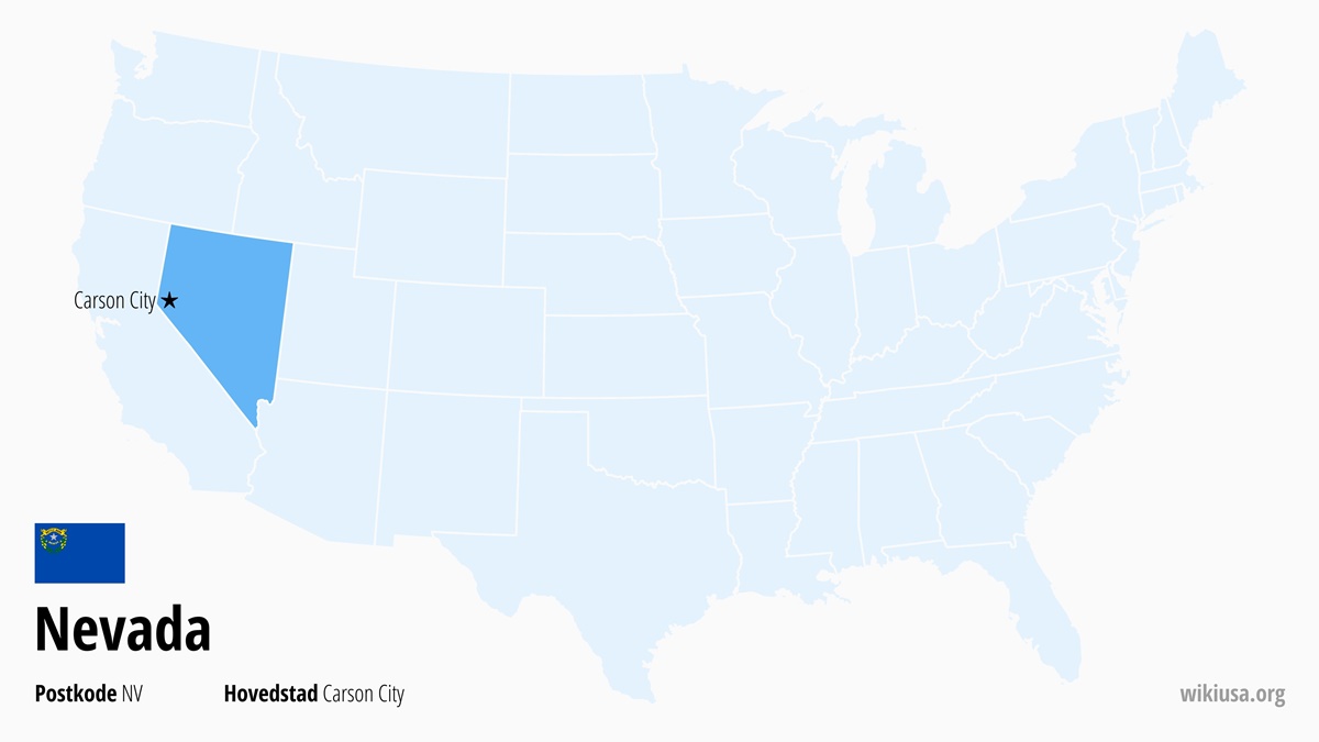 Kart over delstaten Nevada | Hvor ligger Nevada? | Nevada i USA – hva du kan se, fakta, byer, vær og kart