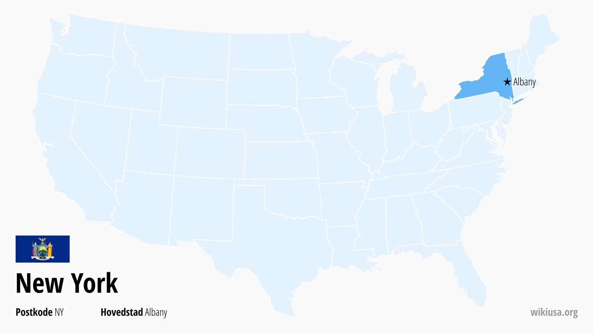 Kart over delstaten New York | Hvor ligger New York? | New York i USA – fakta, byer, vær, hva du kan se og kart