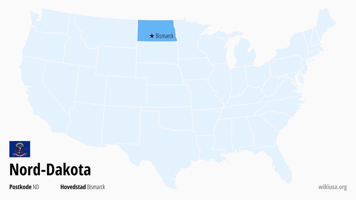 Kart over delstaten Nord-Dakota | Hvor ligger Nord-Dakota? | Nord-Dakota i USA – hva du kan se, fakta, byer, vær og kart