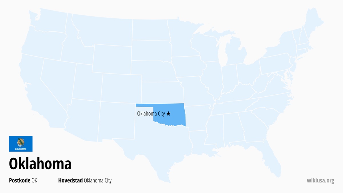 Kart over delstaten Oklahoma | Hvor ligger Oklahoma? | Oklahoma i USA – hva du kan se, fakta, byer, vær og kart