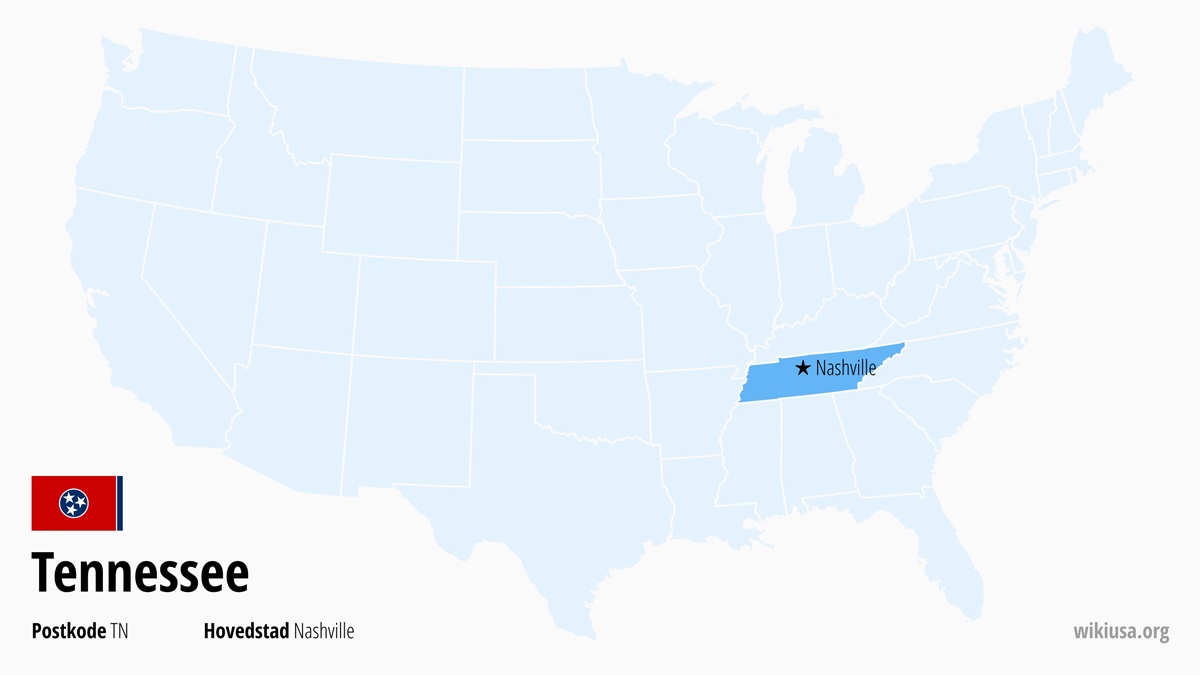 Kart over delstaten Tennessee | Hvor ligger Tennessee? | Tennessee i USA – hva du kan se, fakta, byer, vær og kart